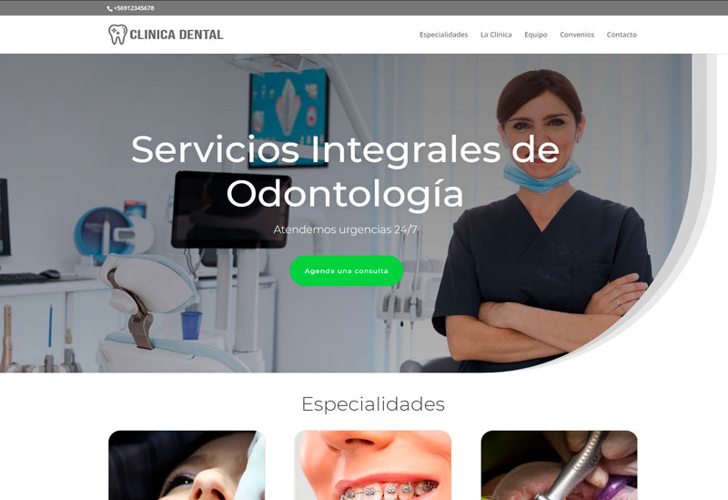 diseño sitios web one-page para salud, clínicas, doctores, dentistas, kinesiólogos