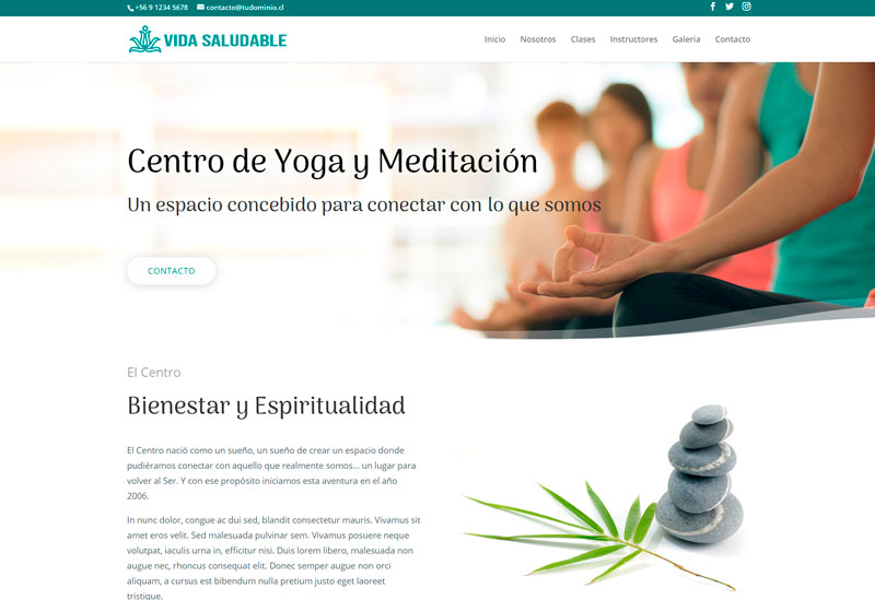 diseño sitios web one-page para academias de yoga, terapias naturales, medicina alternativa, bienestar