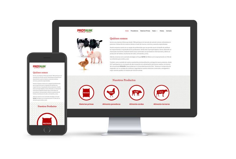 Sitio web empresa de nutrición animal Protalim